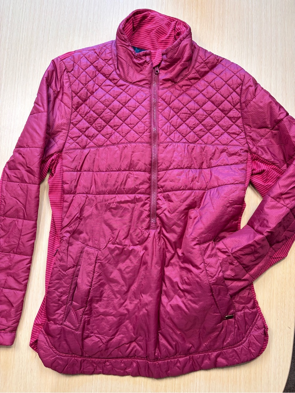 Carve Designs Point Reyes Insulated Half-Zip Pullover Jacket Pink Quilted Sz M